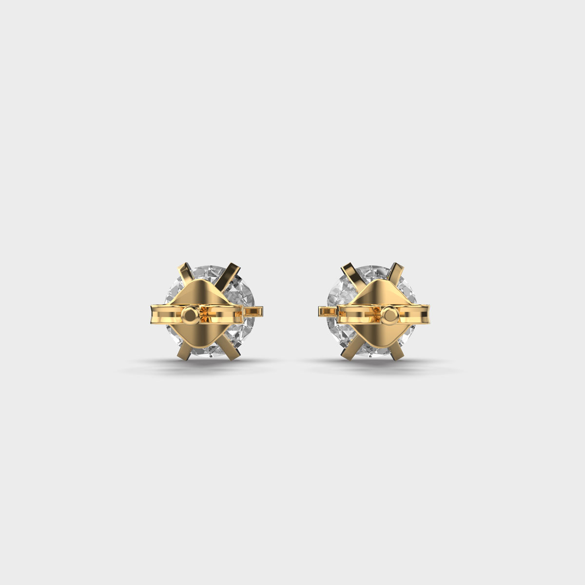 1 CTW Round Lab Diamond Solitaire Stud Earrings in 14K White Gold | Push Back