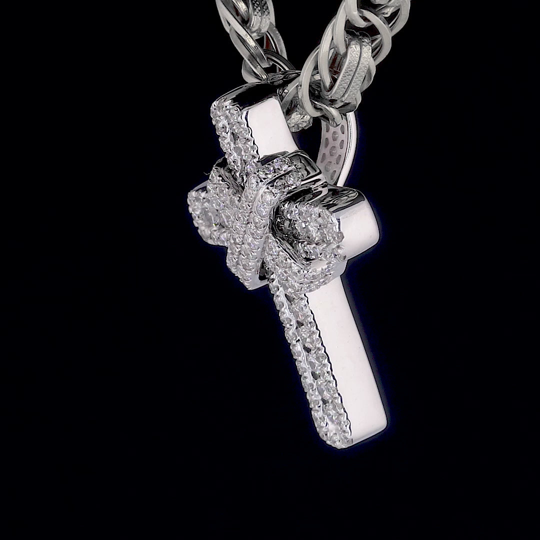 Round Lab Grown Diamond Cross Hip Hop Pendant Moissanite Alternative Included